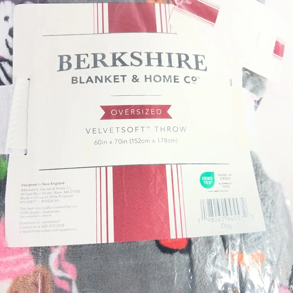 Berkshire Blanket & Home Halloween Dogs Soft Throw Blanket Gray 60 x 70